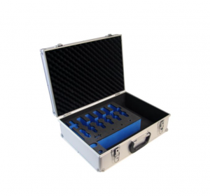 SATA Koffer, silber mit Trolley-Funktion, ohne Aufdruck, inkl. Einlagen für 4 Lackierpistolen, Aluminium