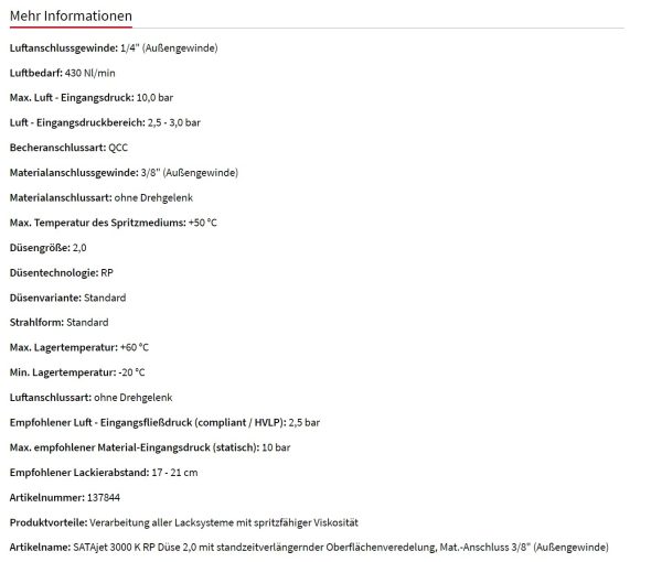 SATAjet 3000 K RP standzeitverlängert-TD