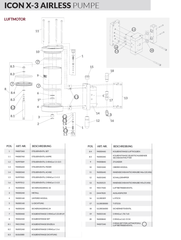 EX-ICON X-3 AIRLESS Luftmotor