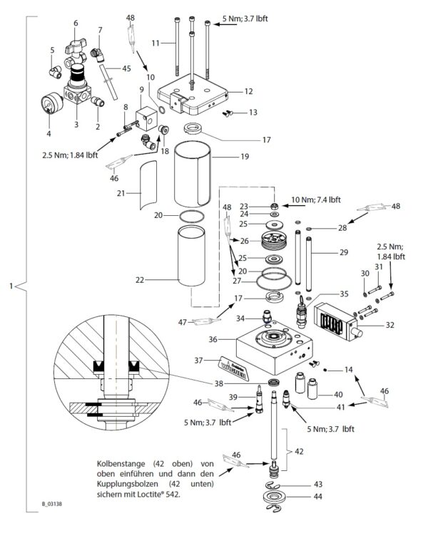 Ersatzteilliste Luftmotor ohne Befestigung Sensor